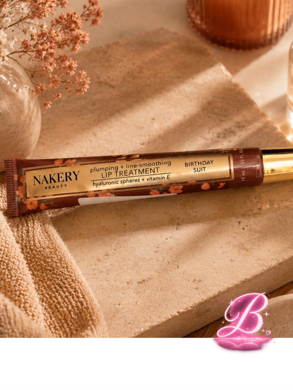 Nakery Plumping + Line-Smoothing Lip Treatment "Birthday Suit" NWT 15 ml/.50 oz